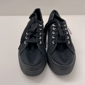 Superga 2790 Platform Black Sneakers size 7.5